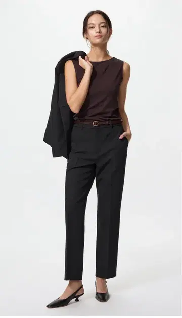 새상품 UNIQLO 감동 슬림 팬츠 블랙 XL 여성용