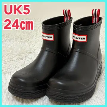 헌터 레인 슈즈 숏 부츠 여성용 UK5 24cm 장화 블랙
