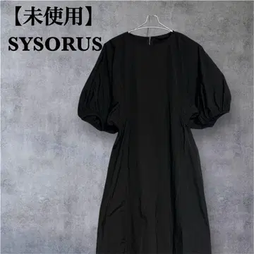 [미사용급] SYSORUS 시소라스 백 지퍼 볼륨 슬리브 원피스