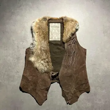 archive goa fringe fur suede grunge vest
