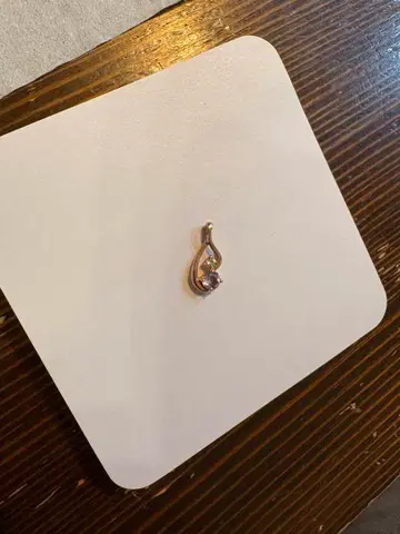 눈물형 펜던트 목걸이 보라색 스톤