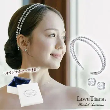 LoveTiara 러브티아라 2단 크리스탈 머리띠 귀찌