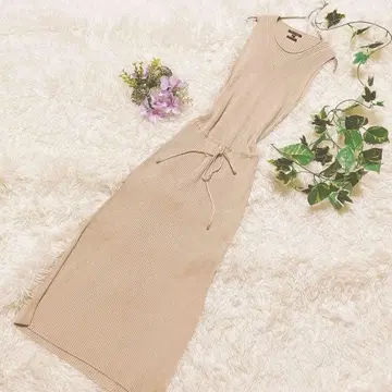 Massimo Dutti 리브 니트 원피스 XS 베이지 미 실루엣