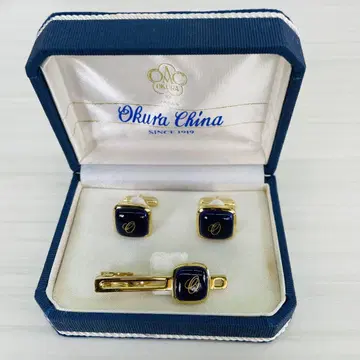 Okura China 오쿠라 도엔 네이비 커프 링크스 세트