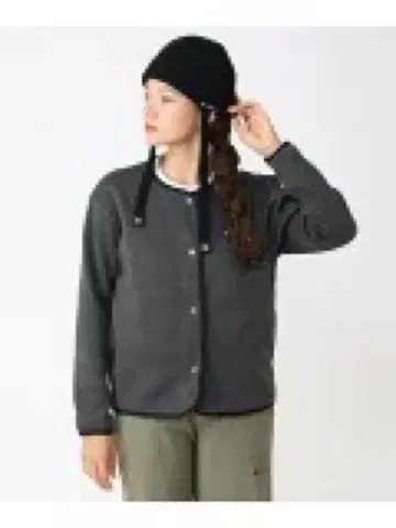 컬럼비아 플리스 버튼 가디건 그레이