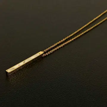 골드 스트레이트 바 목걸이 지르코니아 금 바 목걸이 쉘