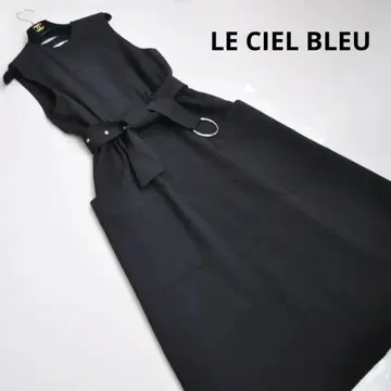 LE CIEL BLEU 2WAY 원피스 베스트 블랙 버튼