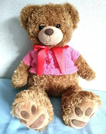 커다란 곰 봉제 인형 핸드메이드 스웨터 테디베어