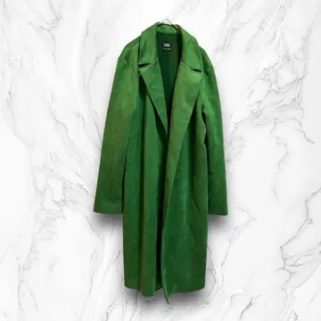 ZARA 자라 롱 코트 그린 무지 L 캐주얼 방한복
