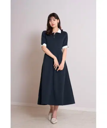 Polo Tuck Flared Dress Her lip to
