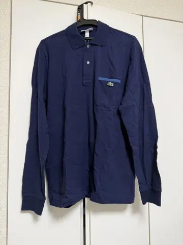 LACOSTE 네이비 긴팔 피케 셔츠 S 미사용 새상품