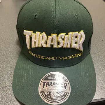 THRASHER 스냅백 캡 그린