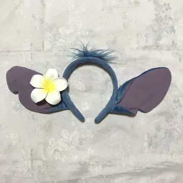 스티치 머리띠 꽃 장식 디즈니랜드 단종 정품