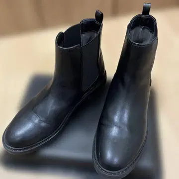 블랙 사이드 고어 부츠 가죽