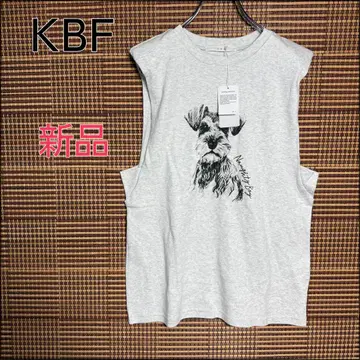 새상품 [ KBF ] 슬리브리스 프린트 티셔츠 그레이 슈나우저 프린트