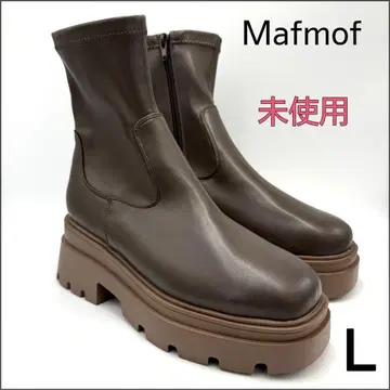 미사용 [ Mafmof ] 통굽 트랙 밑창 스트레치 부츠 L