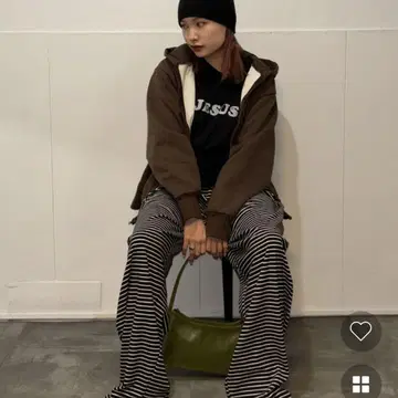 nugu hoop 하이퀄리티 컬러 숄더백 카키