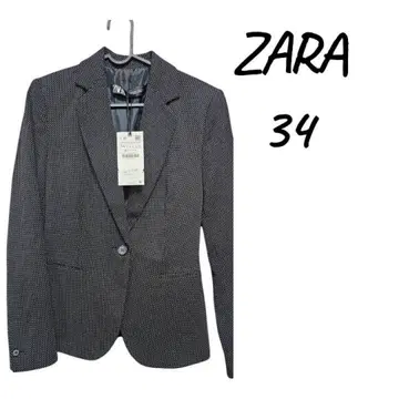 [새상품급] ZARA 도트 무늬 테일러드 자켓 34 정가 5,900엔