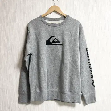 택 포함 미사용 퀵실버 로고 남성용 맨투맨 L 그레이