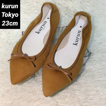 kurun 도쿄 발레 슈즈 플랫 리본