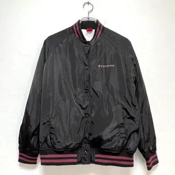90 s 블랙 나일론 자켓 점퍼 아우터 보아 바시티 자켓