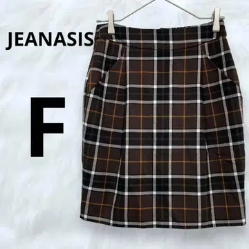 JEANASIS 타이트 스커트 체크 미니 스커트 무릎 기장