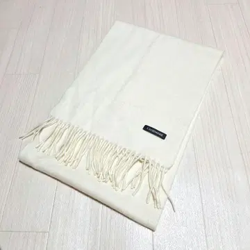 캐시미어 머플러 흰색 화이트 프린지 있음