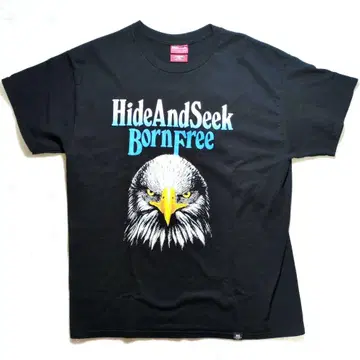 H&S S/S TEE BLK L HAWKS 미사용 봉투 택 하이드&시크