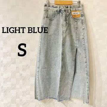 새상품급 LIGHT BLUE 라이트 블루 데님 롱 스커트 S