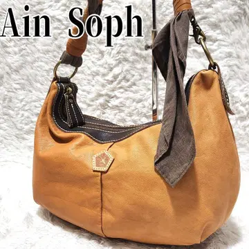 하프문 가죽 트위스트 핸들 핸드백 Ain Soph