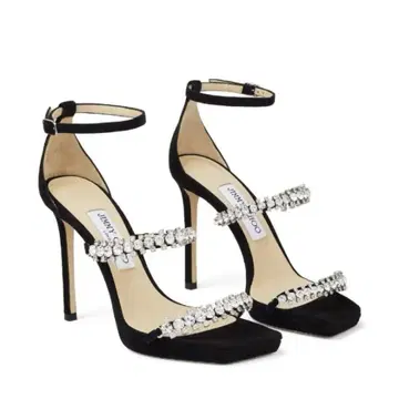 컨디션 최상 JIMMY CHOO Bing 비쥬 샌들 스트랩 블랙 36
