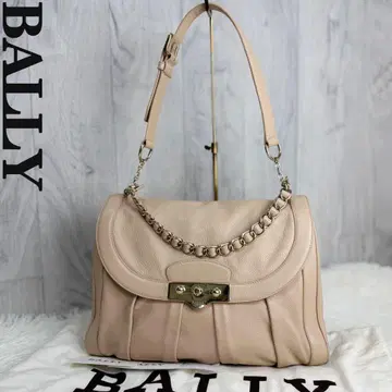 레어 BALLY 발리 로고 락 금장 장식 개더 체인 숄더백