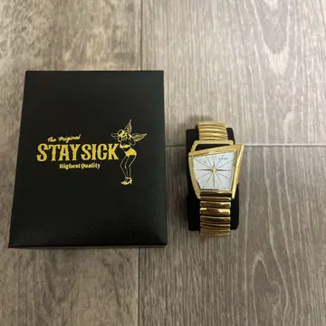 STAY SICK 골드 아날로그 손목시계