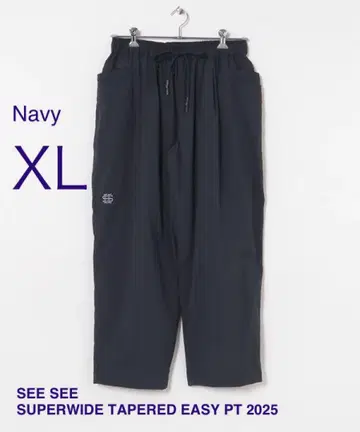 네이비 SEE SEE 슈퍼 와이드 테이퍼드 이지 팬츠 XL