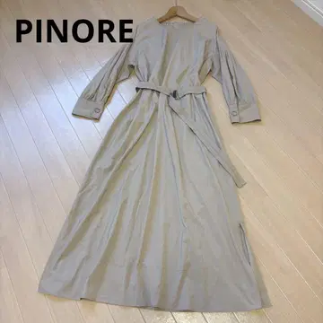 PINORE 피노레 소매 플리츠 롱 원피스