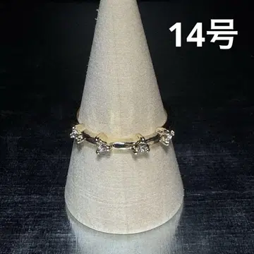 빈티지 패션 반지 골드 14호 4개 보석 반지 섬세한 반지