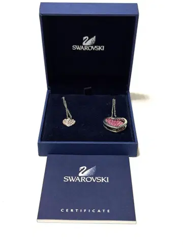 Swarovski 하트형 목걸이 2세트