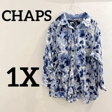 CHAPS [ 1X ] 꽃무늬 노다리미 셔츠 블루 계열 블루 긴팔 셔츠
