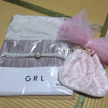 GRL 유카타 오비 세트 핑크