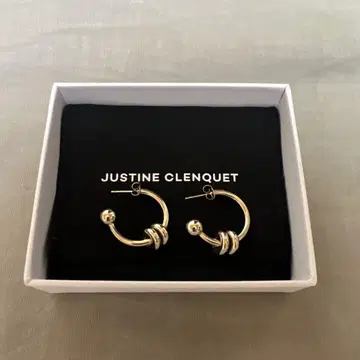 JUSTINE CLENQUET 골드 후프 귀걸이