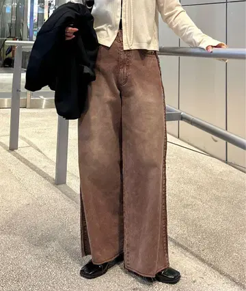 Kastane 카스타네 프린지 데님 팬츠 브라운 사이즈0