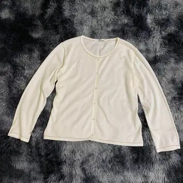 새상품급 아뇨나 코튼 니트 실크 혼방 가디건 S 아이보리