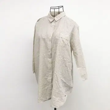 크로커다일 셔츠 LL 베이지 깅엄 체크 빅 사이즈 캐주얼