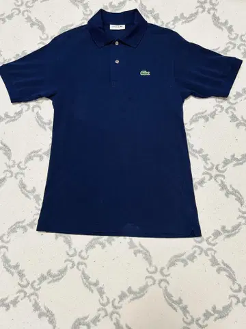 LACOSTE 네이비 피케 셔츠 악어 자수