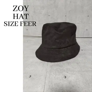 ZOY 골프 버킷 햇 블랙 스웨이드 원단 자수 로고