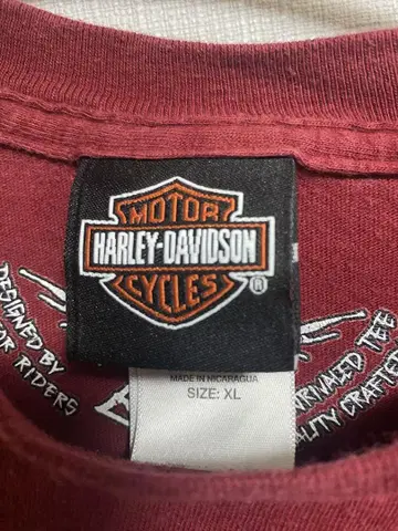 HARLEY-DAVIDSON 긴팔 티셔츠 XL 버건디