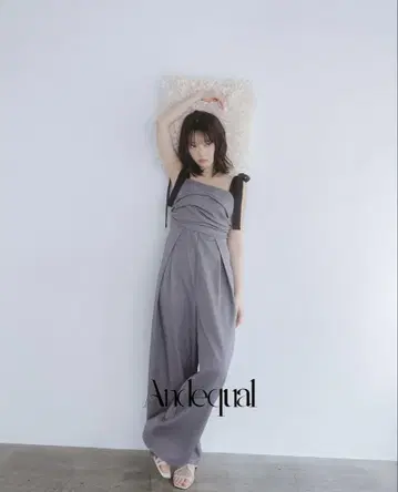Andequal 리본 숄더 콤비네이슨