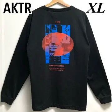 AKTR 아크터 양면 프린트 긴팔 T셔츠 롱T 블랙 XL 사이즈