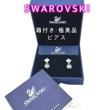 컨디션 최상 상자 SWAROVSKI 스와로브스키 귀걸이 티어드롭 실버