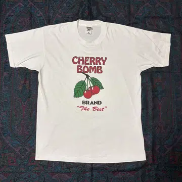 90s 남성용 t셔츠 usa제 CHERRY BOMB 삼자 체리 XL